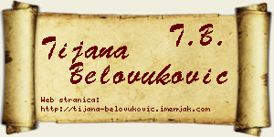 Tijana Belovuković vizit kartica